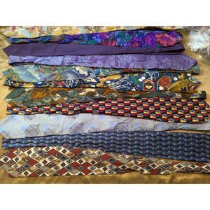 Lot of 11 Vintage Neckties Mixed Prints Paisley Geometric Novelty Craft